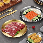 Stainless Steel Plates Set of 2 Metal Dishes Dinner Tray 5.5 Inch for Snack,Nut, candy,Camping Plate, Shatterproof Dishwasher Safe - size: Silver 5.5 Inch
