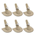 MOOCA 6 Pcs Set Burlap Finger Ring Display, Ring Holder Display, Jewelry Storage Jewelry Stands for Shows, Linen Color, 2" W x 2" H - color: Burlap Linen