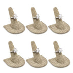 MOOCA 6 Pcs Set Burlap Finger Ring Display, Ring Holder Display, Jewelry Storage Jewelry Stands for Shows, Linen Color, 2" W x 2" H - color: Burlap Linen