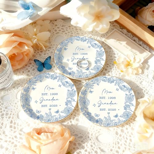 Personalized Mom Grandma Jewelry Tray, Grandma Toile De Jouy Jewelry Dish; Personalized Trinket Tray for Women, Mama Gifts Form Kids, Mothers Day Decor - color: Jewelry Dish 2