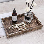 Natural Marble Storage Vanity Tray, Cosmetics Jewelery Tray, Kitchen Organizer, Coffee Table Tray (Coffee Net, 11.8L x 7.87W x 1.18H) - color: Coffee Net