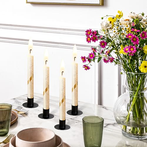12Pack Black Taper Candle Holder Retro Mini Candle Stick Holders for Table Centerpiece Home Decor Party Wedding Anniversary