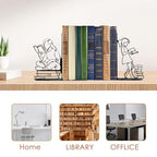Cute Bookends Decorative, Durable Metal Book Holders with Timeless Appeal, Black, 1 Piece, 6.3x4.5x1.2 inches