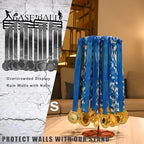 Medal Hanger Display Rotating | Wall-Safe Tabletop Running Medal Stand Holds 45+ Race Medals | Heavy-Duty Metal Base with Quick Assembly Rack | Perfect for Marathon & Sports Awards Display - color: Rose