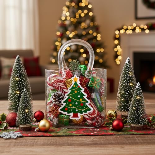 Fixwal Glass Purse Vase for Flowers, Clear Bag Vases with Handle, Unique Cute Handbag Shape Decorative Flower Vases with Fish Bowl for Centerpieces Home Table Shelf Decor Birthday