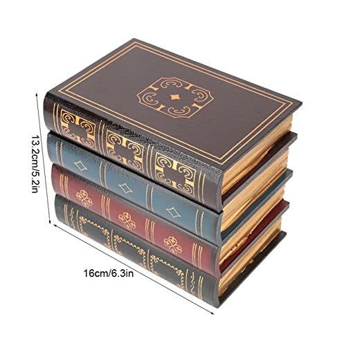 Acouto Fake Book Box European Vintage Decorative Fake Book Storage Decorative Bookends Home Office Shelf Decoration (13.2 * 16cm / 5.2 * 6.3in)