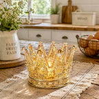 Luxury Crown Glass Candle Holder - Gold Votive Holder for Candles, Jewelry, Floral or Vanity Decor - Elegant Gift for Women