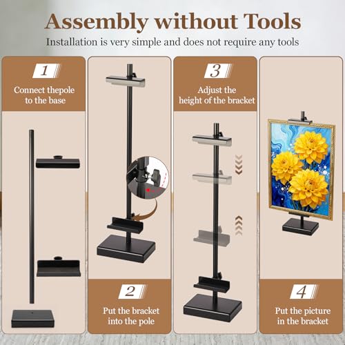 1pcs Adjustable Tabletop Easel Stand for Picture Frames, Picture Easels for Display, Gold Easel, Picture Frame Stand, Adjustable Art Easel.(18inch,Black) - color: Black, size: 18inch