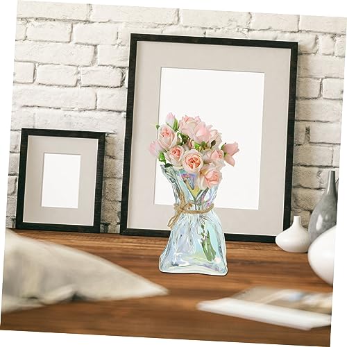 ULTECHNOVO Abstract Irregular Glass Flower Vase Artistic Decorative Centerpiece for Wedding Party Home Office Kitchen Dining Modern Nordic Style