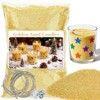 Sukh Gold Snow Pearled-Candles with Wicks - DIY Candle Sand,Sand Wax with Wicks,Wax,Refillable for Making,Weddings,Partie (Gold) - color: Gold