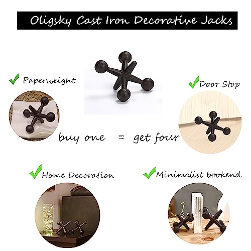 6.75" H Jack Decor Cast Iron Decorative Jacks for Home, Iron Bookends, Door Stop,Paperweight（1 PC）