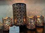 Hosley Diamond Cut Candle Holder 8 Inch Height Ideal Gift for Wedding Spa Lantern Reiki Decor LED Candles P9 - size: 8“ High x 1 count