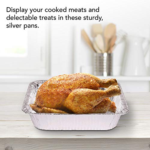 Aluminum Pans 9x13 Disposable Foil Baking Pans (Pack Of 100) - Half Size Steam Table Deep Pans - Tin Foil Pans Great for Cooking, Heating, Storing, Prepping Food, Stock Your Home - size: 100 Pack