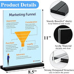 6Pack Acrylic Sign Holder 8.5x11 Vertical ,Clear Sign Holder Double-Sided ,Plastic Flyer Stand Menu Table Display Holders,Acrylic Paper Holder Plastic Picture Frames for Office Restaurants Show Fair - size: Vertical 6 Pack 8.5x11