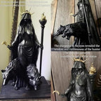 Hecate Statue,Underworld Hekate,The Witch of The Night,Hecate Greek Goddess with Her Hounds of Magic Resin Sculpture (A) - color: A