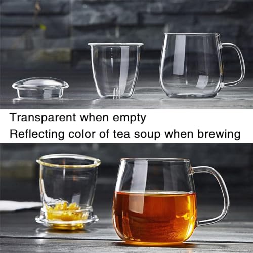 DOPUDO Glass Teacups 24 Pack Glass Tea Cup with Infuser and Lid, 17.6oz/520ml Large Borosilicate Teacup,Tea Clear Mug Cup for Loose Leaf Blooming Tea, Microwave & Dishwasher Safe. - size: 24 Count (Pack of 1)