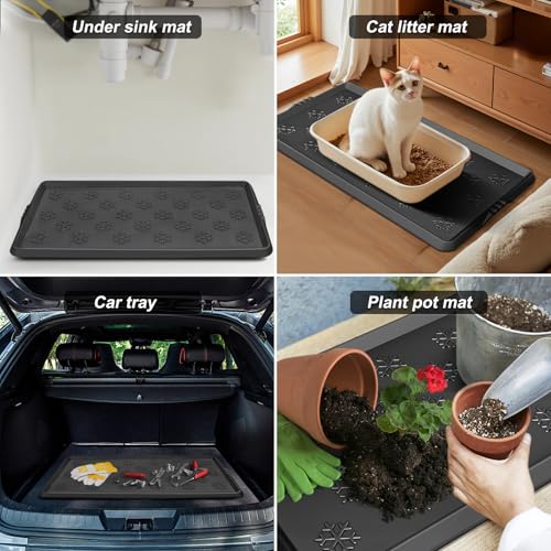 Azadx Rubber Boot Tray, Shoe Trays for Entryway, Versatile Boot Mat Tray with Raised Edge, Rubber Door Mat for Outdoor Doormats, 16x32 Inch 2 Pack - size: 16" x 32" 2pack
