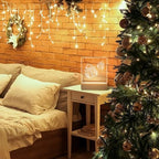 Led Light Display Base - 4pcs Rectangle LED Display Stand with Dimmable Warm Light Lamp, Wood Art Lights Display Pedestal for Crystal Glass Resin Art Home Decor