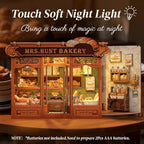 Cutefun Book Nook Kit - DIY Miniature Bread Shop Booknook Kits for Adults and Teens, 3D Wooden Puzzle Bookend Bookshelf with LED Light, Creative Crafts Gifts for Book Lovers (Mrs.Hunt Bakery) - style: Mrs.Hunt Bakery