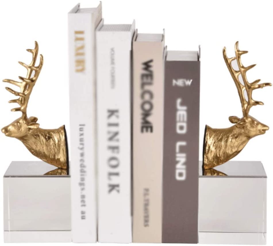 Classic Book Ends Light Luxury Bookends Brass Book Ends Animal Shape Hold Books Villa Wine Cabinet Book Stoppers Desk Decorative Bookend Desktop Storage