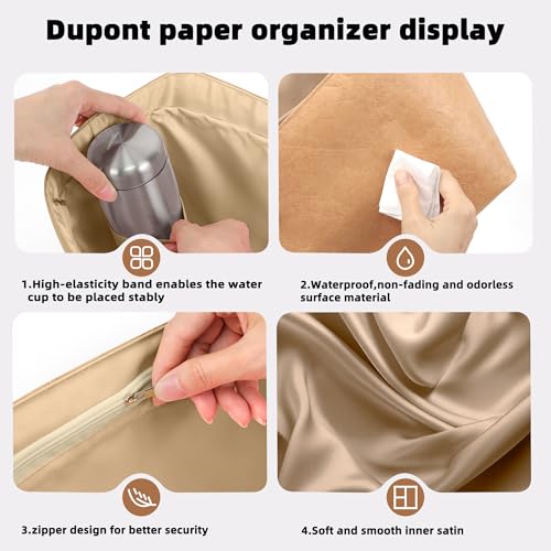 DGAZ Lightweight Purse Organizer Insert for The Row Ns Parker Tote S/M/L, Silk DupontPaper Inner Bag for Luxury Bag (Large, Chai) - color: Chai, size: Large
