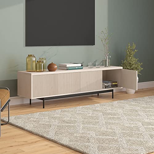 Henn&Hart Whitman, 70'' Rectangular TV Stand, Alder White - color: Alder White, size: 70'' Rectangular TV Stand
