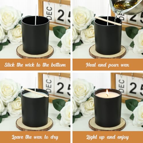 SUPMIND 30 Pack Glass Candle Jars-10oz Black Empty Candle Jars with Bamboo Lids and Sticky Labels, Bulk Candle Jars for Making Candles Containers - Dishwasher Safe - color: Black-30P, size: 10oz