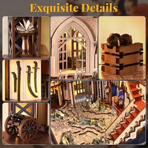 CCCDF Book Nook Kit, DIY Miniature Dollhouse Booknook Kit for Adults and Teens, 3D Wooden Puzzle Booknook Tiny House Bookshelf Decor, Gifts for Family Friens (Napoleon) - style: Napoleon