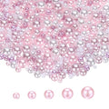 PATIKIL 1000 Pcs No Hole Pearls, 3mm 4mm 5mm 6mm 8mm Mini Round Faux Pearl for Art Crafts Jewelry Making Nail Vase Filler Birthday Wedding Party, Pink/Purple - color: Pink/Purple