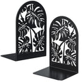 HappyHapi Decorative Bookends, Metal Book Ends for Shelves, 1 Pair Book Holder for Heavy Books, Boho Style Ends for Home Office Library, 4.61X 3.54 X 7 Inch