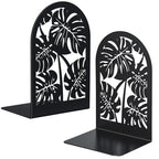 HappyHapi Decorative Bookends, Metal Book Ends for Shelves, 1 Pair Book Holder for Heavy Books, Boho Style Ends for Home Office Library, 4.61X 3.54 X 7 Inch