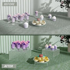 Buffet Risers, Food Display Risers for Party, White Acrylic Risers Display Stand for Buffet Table, Catering Displays for Dessert, Cube Box Nesting Riser with Hollow Bottoms (5"x6"x7"x8"x9"x10" 6PCS Water Ripple) - color: 5"x6"x7"x8"x9"x10" 6PCS Water Ripp