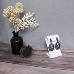 MOOCA 6 Pcs Earring Stand Display, White Faux Leather, 3 1/4 in H, Earring Jewelry Display Stands - color: White Faux Leather, Regular