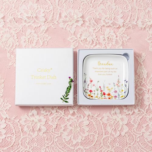 Crisky Jewelry Ring Dish for Grandma Birthday Gifts Thinking of You Gift for Grandmother New Fist Time, Personalized Christmas Valentine's Gift Ideas from Grandson Granddaughter (Love You Forever) - style: Grandma Thank You for Being Such an Important Par