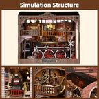 Book Nook Kit, Book Nook Kits for Adults DIY Booknook Model Build, DIY 3D Wooden Puzzle Bookend Booknook Bookshelf Insert Miniature Dollhouse Kit for Home Decoration - style: Train Repair Station