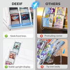 DEEIF 5 Tier Acrylic Trading Card Display Stand, 12" Display Shelf for Magnetic Card Holders, Toploaders, PSA Graded Cards, TCG Sports Card Collection (5Tier, 1Pack) - size: 5Tier, 1Pack