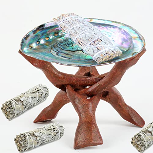 Indian Consigners Cobra Wooden Tripod Stand (Stained (Reddish Brown), 4 Inches) - color: Stained (Reddish Brown), size: 4 Inches