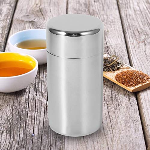 Tyenaza Tea Canister, Double Seal Stainless Steel Tea Tin Canister with Airtight Double Lids for Loose Tea Coffee Candy Herbs and Spices Storage(l) - size: l