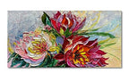 Art Hand Painted red Flowers Art Oil Painting 24x48 Thick Texture Abstract Wall Decorative Art Oil Painting - color: Yi034
