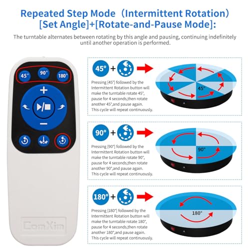 Remote Motorized Electric Turntable Rotating Display Stand Spinning Rotating Platform 360 Photography Turntable lazy susan base giratoria para for Photography,Display,3D Scan,Exhibition rotating table - size: 7.9inch/Black/100Lbs Load