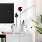 Bunny Figurine Statue Decor, White Bunnies Mom and Baby Statue Sculptures for Home Decor, Cute Rabbit Figurines Ornaments for Thanksgiving Christmas Festival Decor (2 Piece)