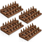 Juexica Wood Ring Display, 4 Pcs Ring Display Stand, 18 Fingers Ring Holder, Wood Jewelry Display for Ring Organizer Show Storage, Brown - color: Brown
