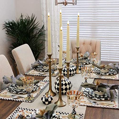 NONNO & ZGF 10 Pack Flameless Taper Candles, Ivory Wax Coverd, 11-Inch, LED Battery Flickering Bright Candle with 2 Remote Controls, Timer, for Wedding, Family Dinner, Party, Festive or Home Decor - color: Ivory