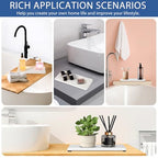 3PCS Water Absorbing Stone Tray, Fast Drying Stone Sink Tray, Stones Soap Trays, Water Absorbent Diatomite Trays, Diatomite Coasters for Kitchen Sink Bathroom Counter, Hand Soap Dish & Holders - color: 1pcs 21×10cm + 2pcs 10×10cm White Wave