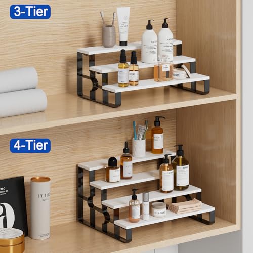 Wood Cologne Organizer for Men,Perfume Organizer for Bathroom Countertop,3 Tier Makeup Organizer for Bedroom Decor,Skincare Storage,Display Stand Shelf,Valentine's Day Gift (White 11.2") - color: White, size: 3 Tiers-width=11.2"