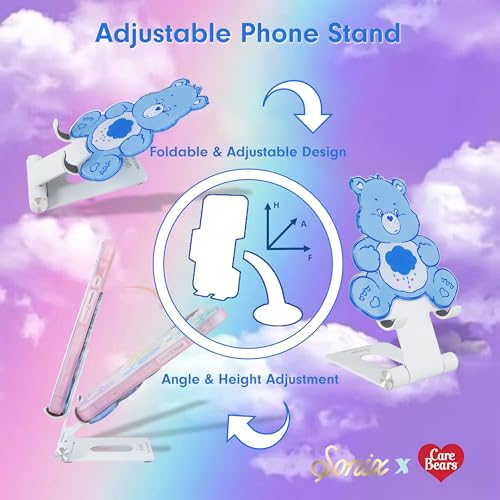 Sonix x Care Bears Character Phone Stand | Adjustable Cell Phone Holder, Desk Stand, Dock | Care Bears | Grumpy Bear - color: Grumpy Bear