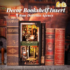 Fsolis Book Nook Kit, 3D Wooden Puzzle for Adult DIY Miniature Kit Decorative Bookend Bookshelf Bookcase Decor Gifts for Women Readers Book Lovers(Rose Detective Agency) - style: Rose Detective Agency
