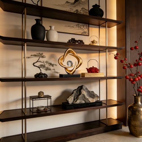 AWNR Gold Abstract Sculpture House Decor Aesthetic - Home Décor Accents for Nightstand, Shelves, Dining Room, Entryway Table, Office, Desk Accessories (Gold C) - color: Gold C