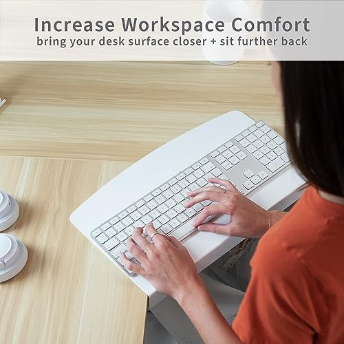 VIVO 17 inch Corner Desk Connector Sleeve for Keyboard Tray Mount on L-Shaped Workstation, Home Office, White, DESK-AC07SW - color: White