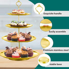 4 Tier Stainless Steel Cupcake Stand, Gold Metal Serving Tray Cake Holder Cake Display Stand for Holiday Dessert Table Decorations Birthday Party Wedding - size: 4 Tier
